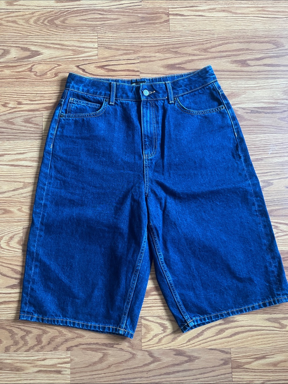 ASOS Dark Blue High-Rise Denim Shorts/Jorts